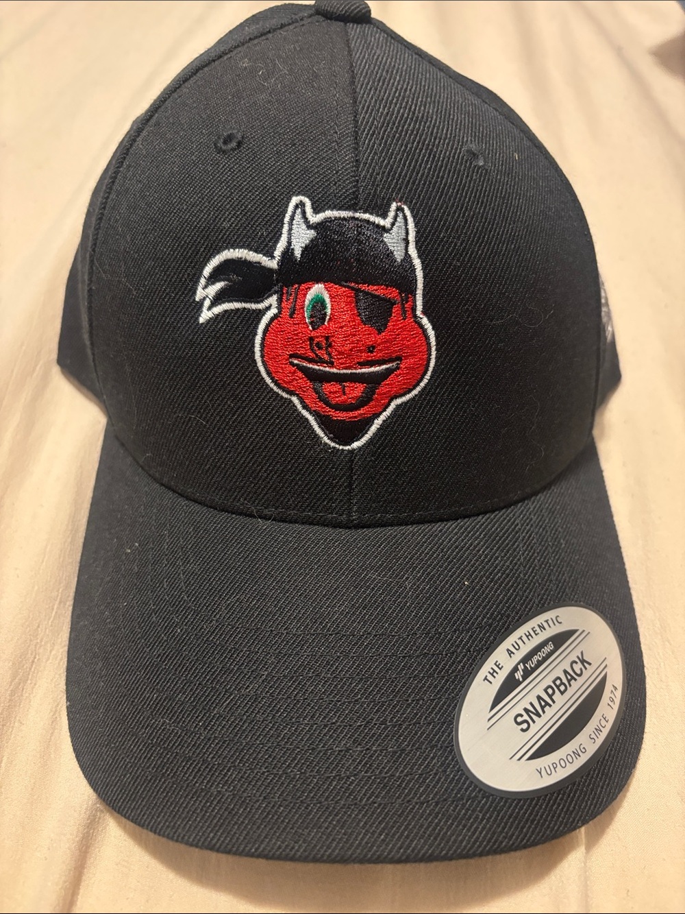 Devils + Seton Hall Black Baseball Cap with Red Pirate Logo - Unbranded